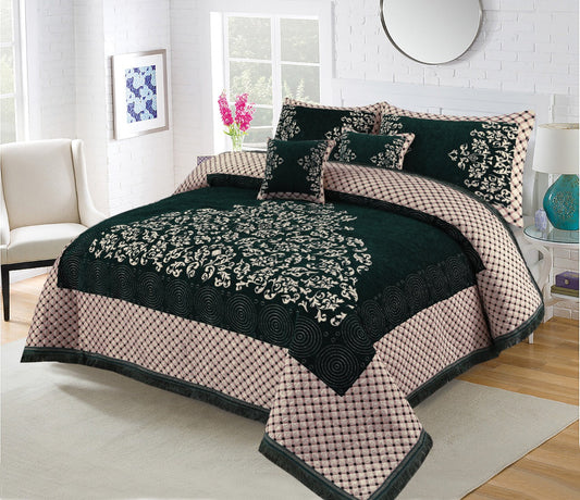 Relent Bridal Velvet Bed Sheet Set - 5pcs - RBB06