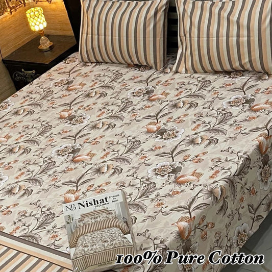 Pure Cotton 3 Pcs Bedsheet Gift Pack 014