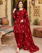 Premium Dhanak Embroidered 3 Pcs Ladies Suit – Ready to Wear Dupatta