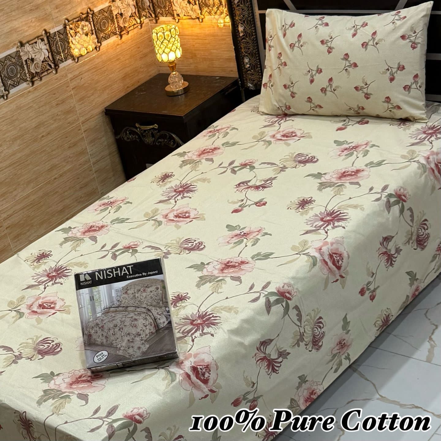 Premium 4 Pcs Single Pure Cotton Bedsheets –Gift Pack 016