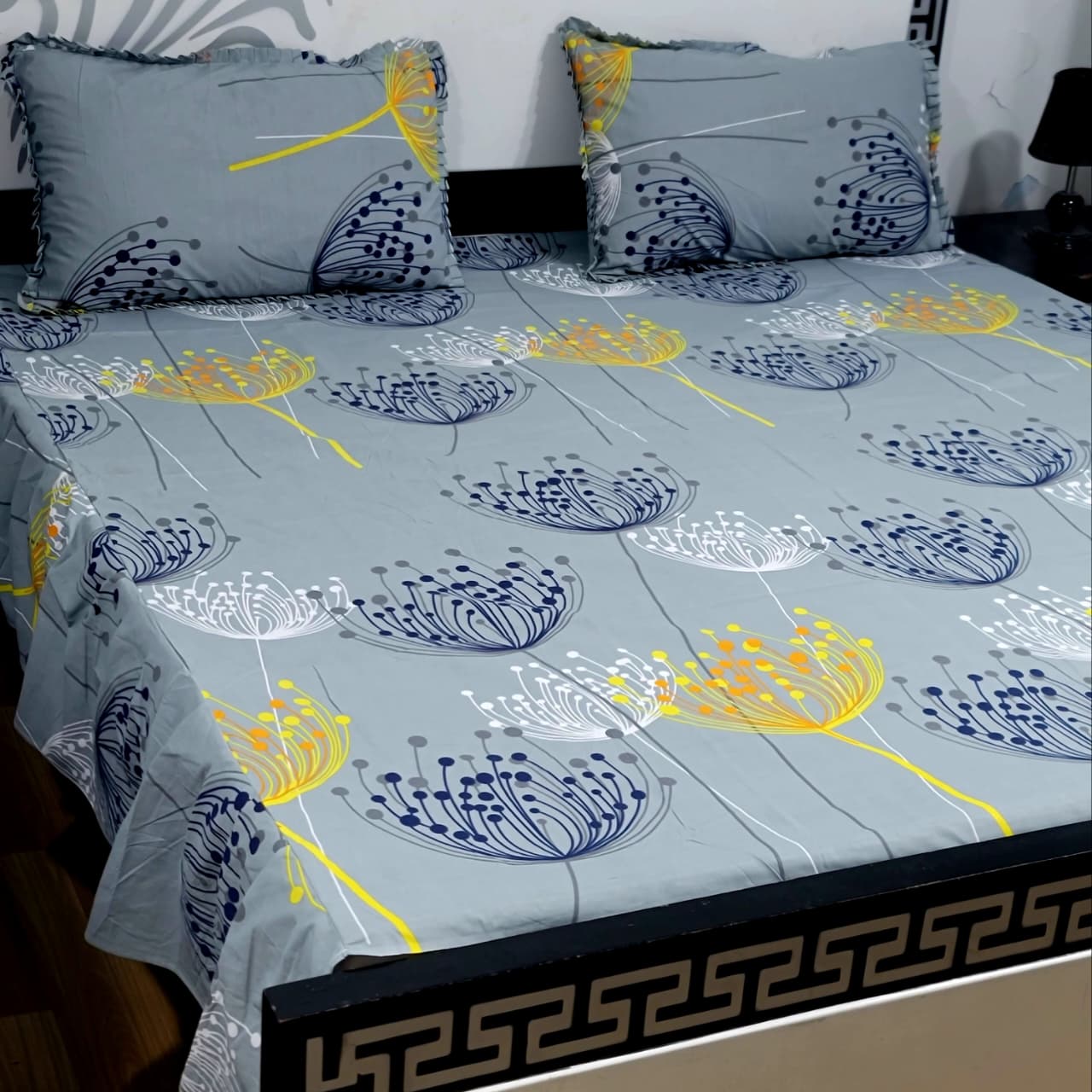 ROYAL Pure Cotton King Size FRILL BED SHEETS 029