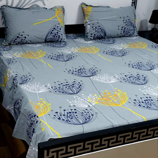ROYAL Pure Cotton King Size FRILL BED SHEETS 029