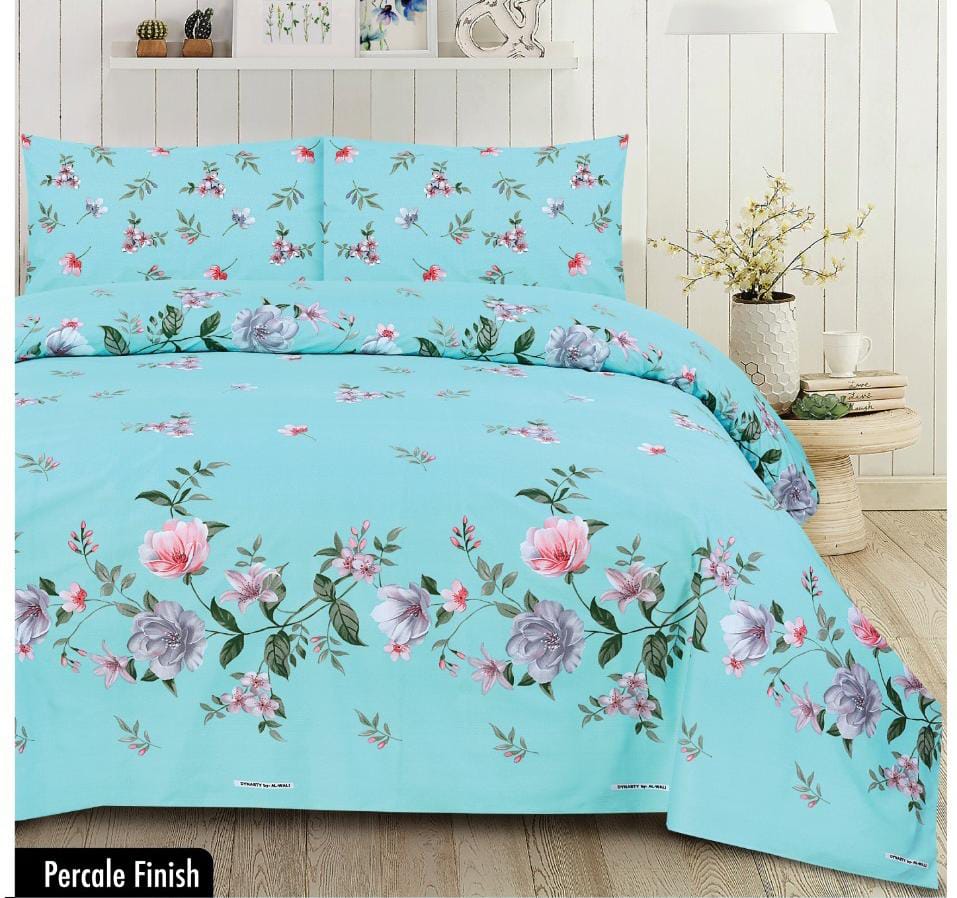 3 PCS KING SIZE  CLASSIC PURE COTTON BEDSHEET 08