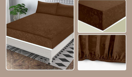 3Pcs Pearl Leather Embossed Fitted Sheet 011