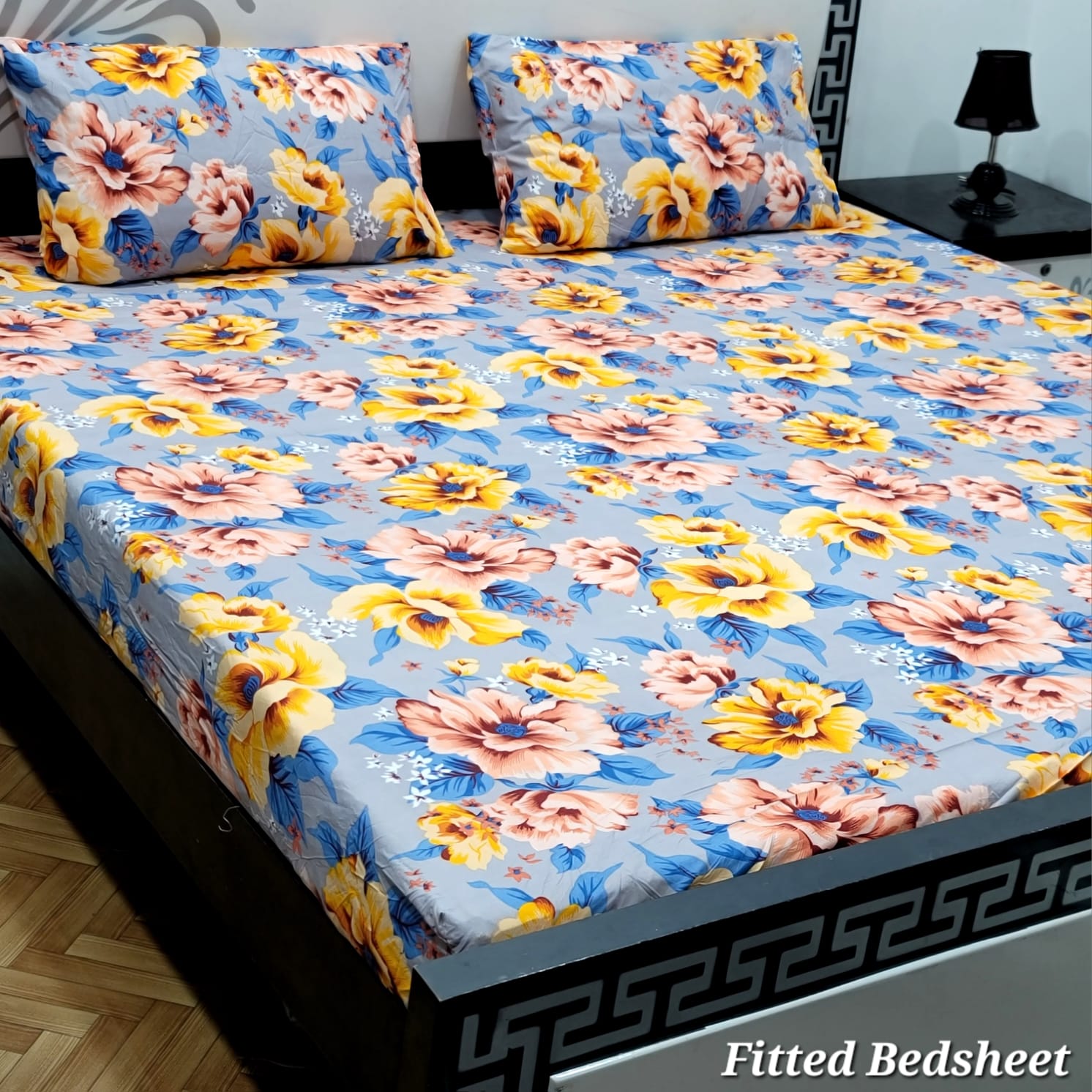 PURE SOFT COTTON SATIN KING SIZE FITTED BED SHEETS 09