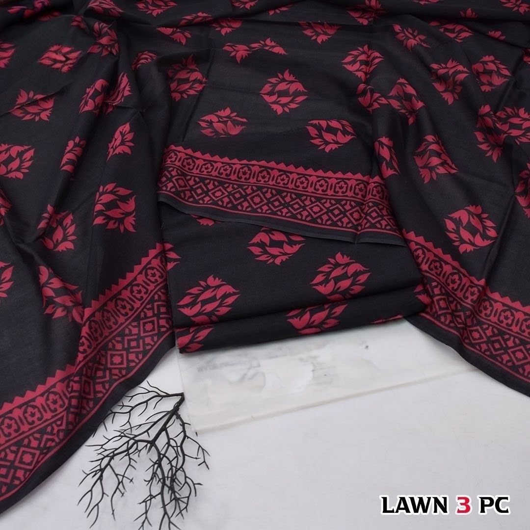 🌸 3 Pcs Unstitched Premium Lawn Suit