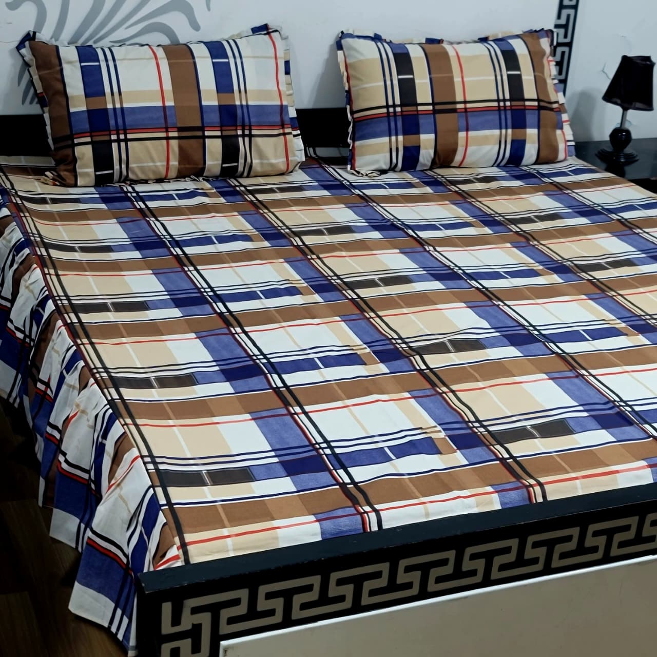 ROYAL Pure Cotton King Size FRILL BED SHEETS 030