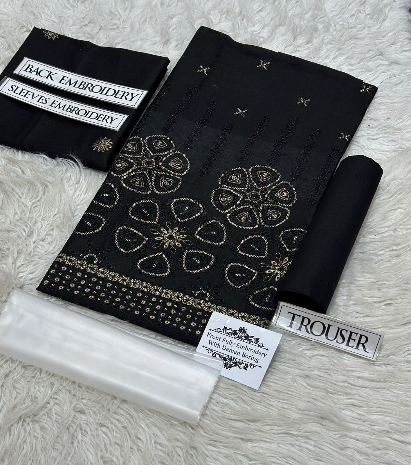 2 Pcs Premium Lawn Suit –  Heavy Embroidery with Daman Boring