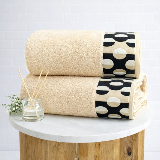 Soft Cotton  Bathroom Towel  – Ultra Absorbent With Border Design