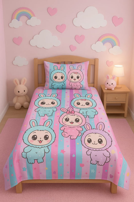 Soft & Safe Kids Pure Cotton Single Bedsheet – 2 Pcs