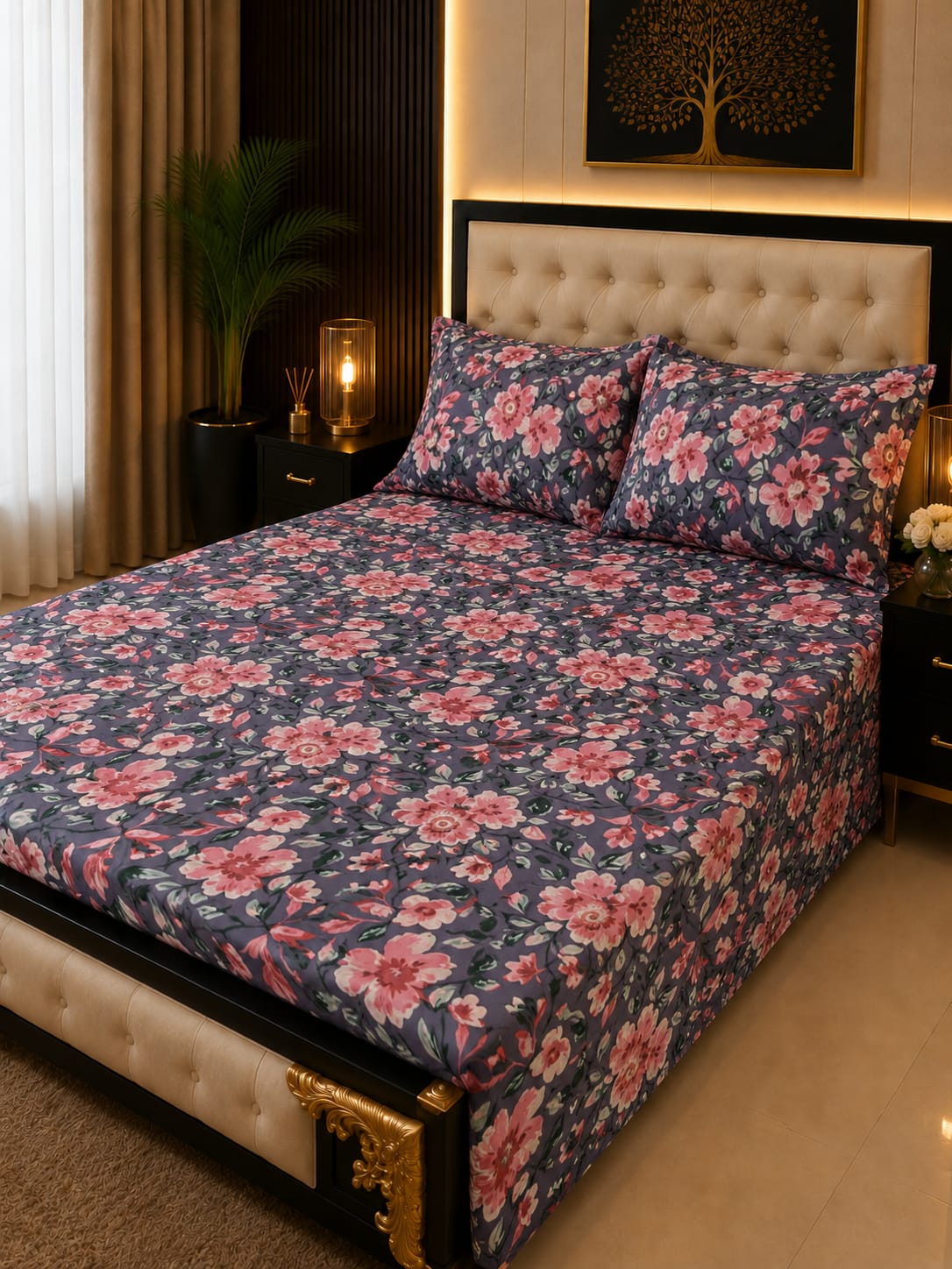 Tytan Cotton Bed Sheet - King - TBS062