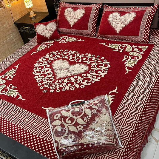 Appish Bridal Velvet Bed Sheet Set - 4pcs - ABB01