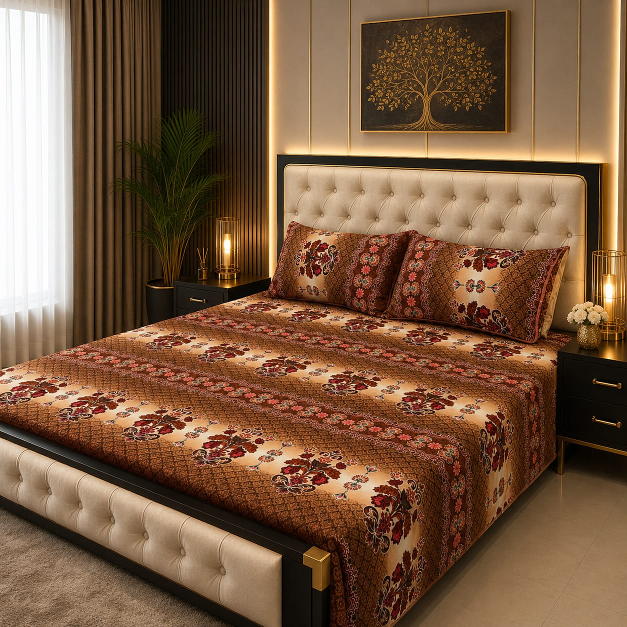 Tytan Cotton Bed Sheet - King - TBS063