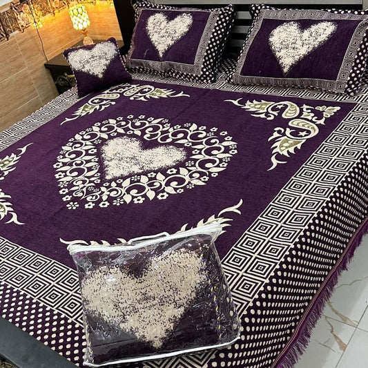 Appish Bridal Velvet Bed Sheet Set - 4pcs - ABB08