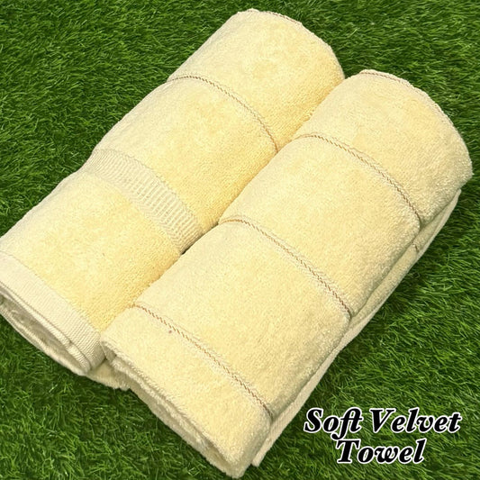 2Pcs Soft Velvet Bathroom Towel Pair – Ultra Absorbent & Premium Quality )