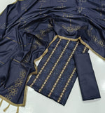 Royal Embroidered Dhanak 3-Piece Suit