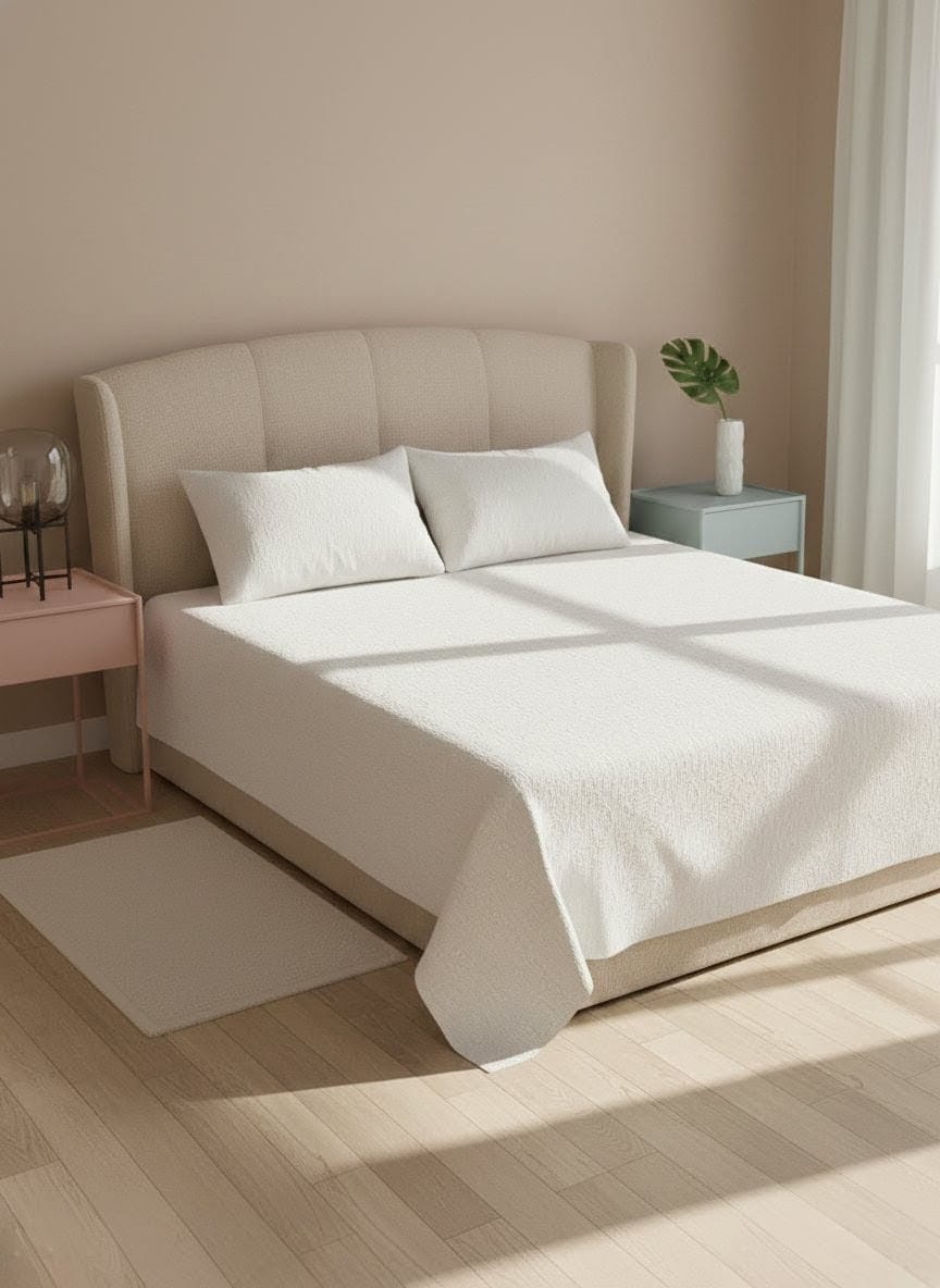 3 Pcs Plain Colour King Size Bedsheet Set – Soft & Comfortable 09