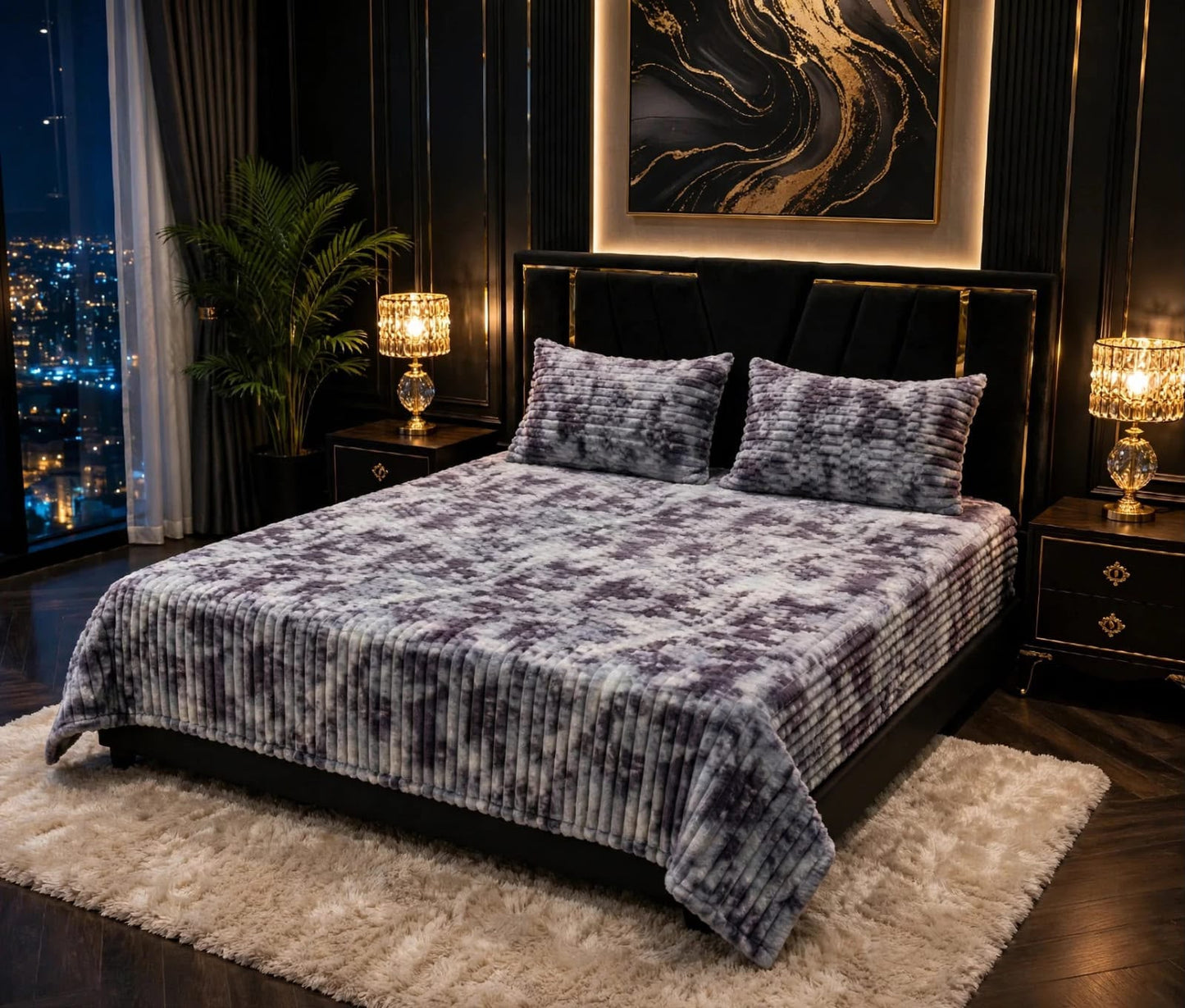 Ultra Soft Winter Puffy Bedsheet – 3 Piece King Bedding Set 013
