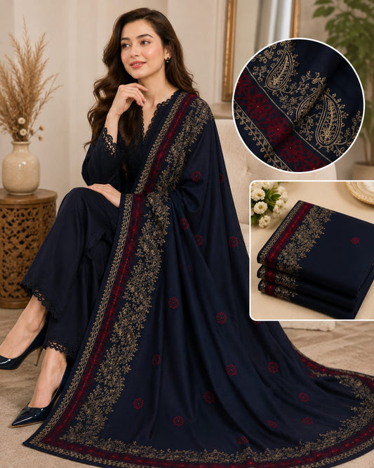 Soft & Lightweight Embroidered Swiss Lawn Shawls