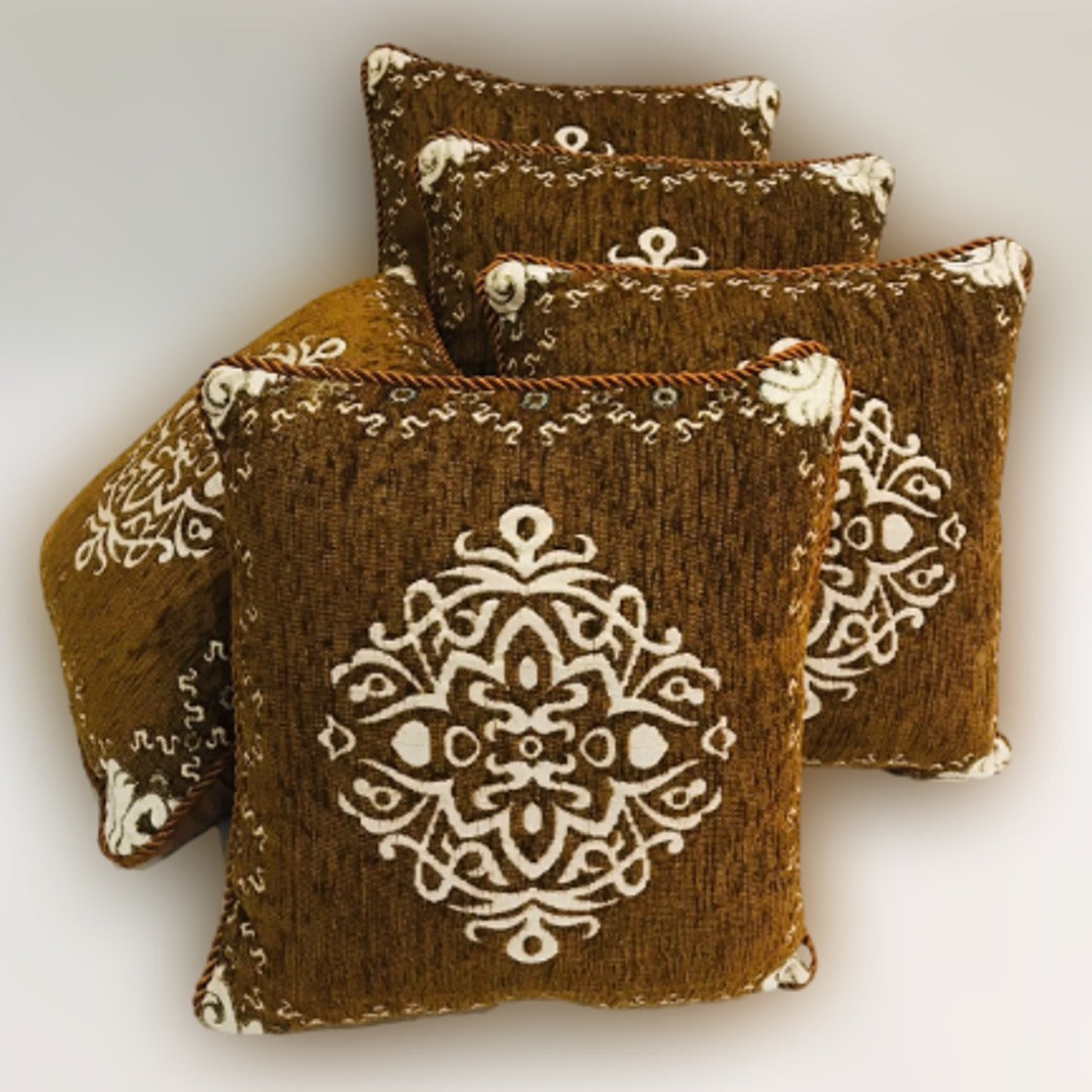 VELVET JACQUARD CUSHION COVERS 5pcs Set