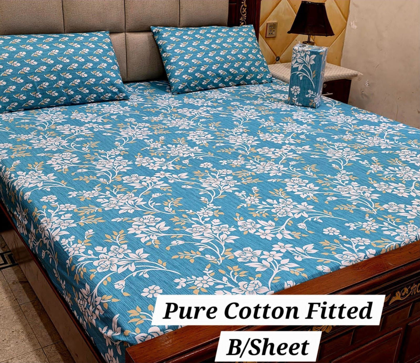 Elegant Pure Cotton Fitted Sheets 3 Pcs Set 051
