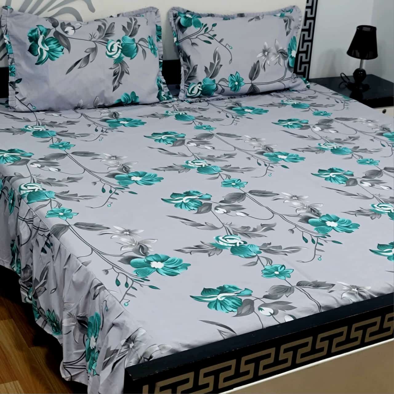 ROYAL Pure Cotton King Size FRILL BED SHEETS 045