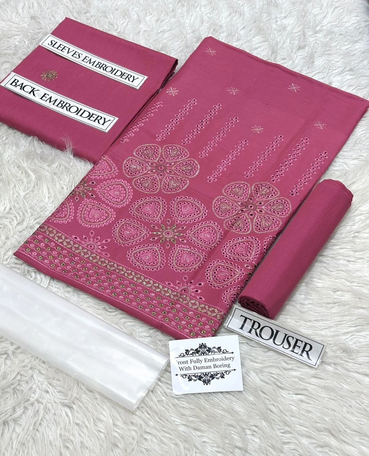 2 Pcs Premium Lawn Suit –  Heavy Embroidery with Daman Boring
