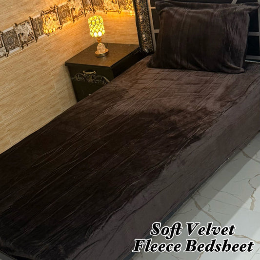 🛏️ 2 Pcs Single Fleece Bedsheet Set – Soft, Warm &amp; Stylish