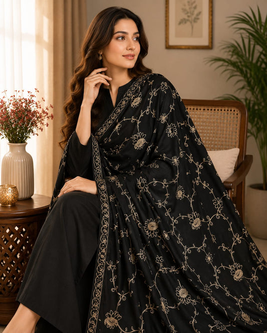 Premium Ladies Embroidered Swiss Lawn Shawls