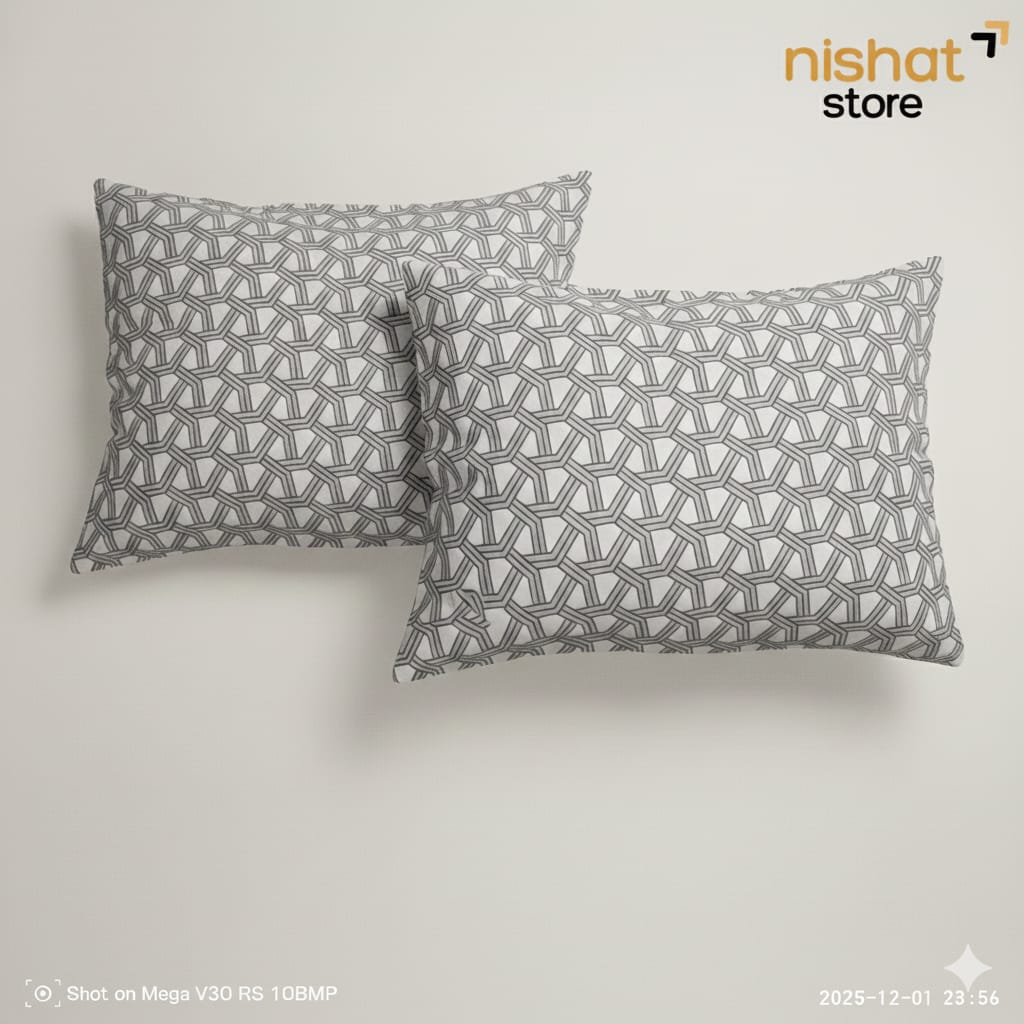 Premium Cotton Pillow Cases – Elegant & Durable (2 Pcs)
