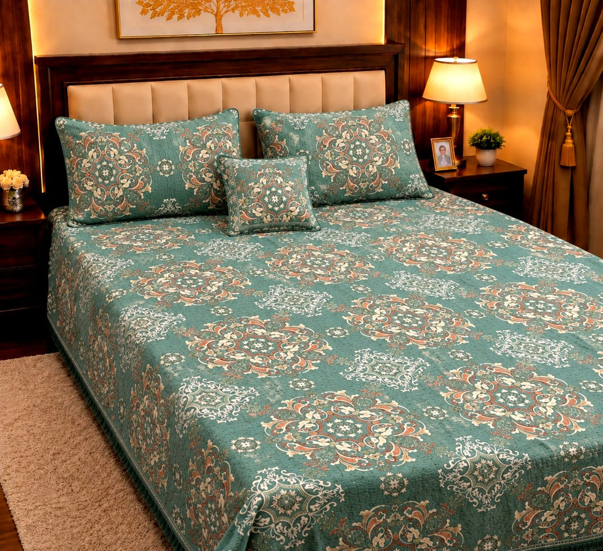 Appish Bridal Velvet Bed Sheet Set - 4pcs - ABB053