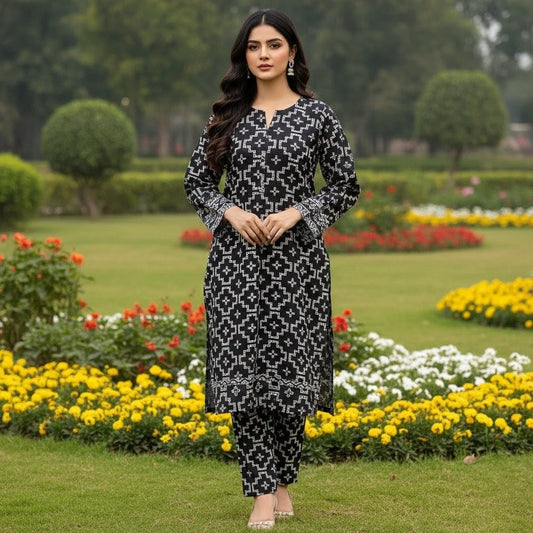 Summer Special All-Over Lawn 2 Pcs Suit 2k26