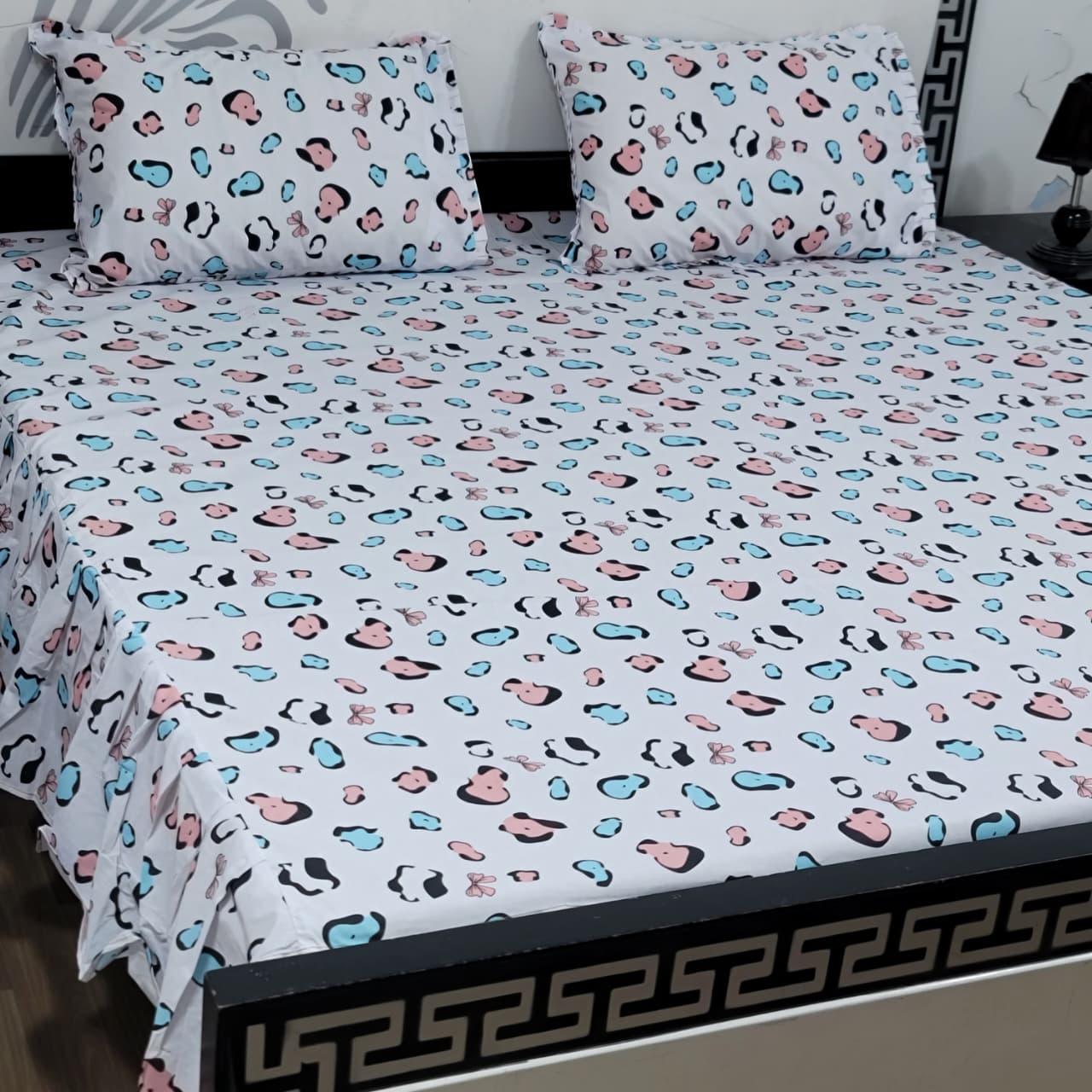 ROYAL Pure Cotton King Size FRILL BED SHEETS 042